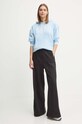 adidas Originals pantaloni de trening din bumbac Essentials Pintuck Wide Leg IW5739 negru AW24