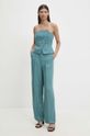 BA&SH spodnie z domieszką lnu 1H24GADW turkusowy AW24