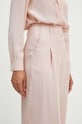 Karl Lagerfeld spodnie z domieszką lnu różowy 245W1006