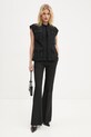 The Kooples pantaloni de lana FPAN29025K negru AW24