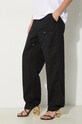 Брюки с примесью льна Carhartt WIP Ethel Double Knee Pant чёрный I033573.8902