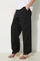 Kalhoty s příměsí lnu Carhartt WIP Ethel Double Knee Pant černá I033573.8902