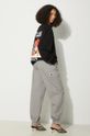 Памучен панталон Carhartt WIP Collins I029789.29KGD сив AW24