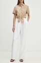 Theory pantaloni din in in alb O0503211
