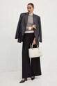 Nohavice s prímesou vlny Armani Exchange 6DYP18.YN1XZ čierna AW24
