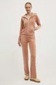 Βελούδινο παντελόνι φόρμας Juicy Couture DEL RAY GOLD μπεζ