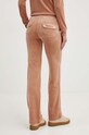 Odzież Juicy Couture spodnie dresowe welurowe DEL RAY GOLD JCAP180G.681 beżowy
