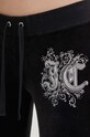 Juicy Couture spodnie dresowe welurowe RENAISSANCE CAISA LOW RISE PANT czarny JCGBJ224002.101