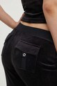 Juicy Couture spodnie dresowe welurowe RENAISSANCE CAISA LOW RISE PANT JCGBJ224002.101 czarny