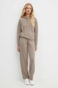 Vlněné kalhoty Max Mara Leisure 2426336018600 béžová AW24