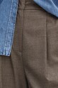 Μάλλινο παντελόνι Weekend Max Mara καφέ 2425136142600