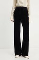 Patrizia Pepe pantaloni de catifea tricotaj negru 2P1622.J230