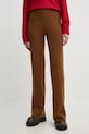 American Vintage pantaloni de trening de lână tricotaj maro RAX05AH24