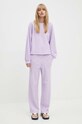 American Vintage pantaloni de trening din bumbac BOBY05BH24 violet AW24