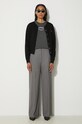 Vlněné kalhoty Kenzo Cool Wool Wide Pants FE62PA0949RB.97 šedá AW24