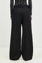 Clothing Kenzo wool trousers Stripped Wide Pants FE62PA0949GM.99 black