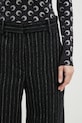 Kenzo wool trousers Stripped Wide Pants black FE62PA0949GM.99