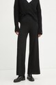 Штани з домішкою вовни Twinset з додаванням вовни чорний 242LL3EBB