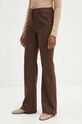 Marella spodnie wełniane tkanina brązowy 2423136142200
