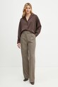 MAX&Co. spodnie wełniane 2426136064200 brązowy AW24
