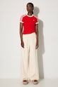 adidas Originals pantaloni de trening din bumbac Wide Leg Pant IZ0292 bej AW24