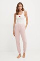 HUGO pantaloni de lounge tricotaj roz 50520499