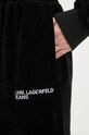 Karl Lagerfeld Jeans spodnie dresowe welurowe czarny 246J1003