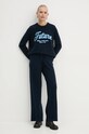 FROM FUTURE pantaloni de trening din cașmir WJO01388 bleumarin SS25