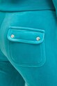 Juicy Couture spodnie dresowe welurowe DEL RAY PANT turkusowy JCAP180.696