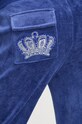 Velurové teplákové kalhoty Juicy Couture HERITAGE CROWN CAISA LOW RISE PANT modrá JCGBJ224012.484