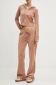 Спортивні велюрові штани Juicy Couture HERITAGE CROWN CAISA LOW RISE PANT JCGBJ224012.681 коричневий AW24