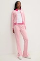 Juicy Couture spodnie dresowe welurowe KURT TRACK PANT JCSBJ224418.121 różowy AW24