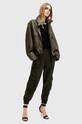 AllSaints pantaloni FREDA TENCEL TROUSER tricotaj verde W051TB