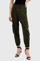 AllSaints pantaloni FREDA TENCEL TROUSER W051TB verde AW24