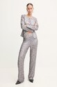 Брюки Never Fully Dressed Gunmeal Sequin Freddie Trousers NFDTR356 серебрянный AW24