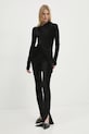 Rick Owens Lilies spodnie welurowe LI02D5335VST czarny AW24