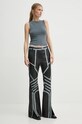 Кожаные брюки Stand Studio Moto Trousers Detailed 62287.7030 чёрный AW24