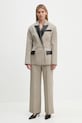 Nanushka pantaloni de lana ULANI NW24FWPA37570 bej AW24