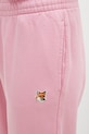 Maison Kitsuné spodnie dresowe Fox Head Patch różowy MW01109KM0001