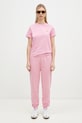 Maison Kitsuné spodnie dresowe Fox Head Patch MW01109KM0001 różowy