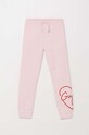 Детские хлопковые штаны Guess аппликация розовый J4YQ16.KA6R3.9BYH