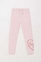Детские хлопковые штаны Guess аппликация розовый J4YQ16.KA6R3.9BYH