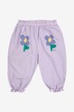Bobo Choses spodnie dresowe bawełniane niemowlęce Pansy Flower 224AB068 fioletowy AW24