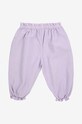 Dziewczynka Bobo Choses spodnie dresowe bawełniane niemowlęce Pansy Flower 224AB068 fioletowy