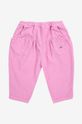 Bobo Choses pantaloni din bumbac pentru bebeluși 224AB071 roz AW24