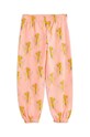 Mini Rodini spodnie dresowe bawełniane dziecięce Winter flowers 2473012828 różowy AW24