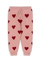 Дитячі бавовняні штани Konges Sløjd LAPIS KNIT PANTS бавовна рожевий KS101555.G