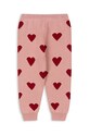 Konges Sløjd pantaloni de trening din bumbac pentru copii LAPIS KNIT PANTS KS101555.G roz AW24
