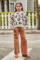 Mayoral pantaloni din catifea pentru copii maro 7549.8F.Junior.9BYH