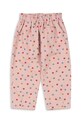 Konges Sløjd pantaloni de bumbac pentru copii FEN FRILL PANTS GOTS bumbac roz KS101975